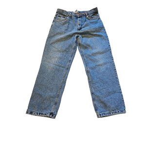 Burry Lane Blue Jeans Fleece Lined Men's Size W38 L32 Front Back Pockets Zipper